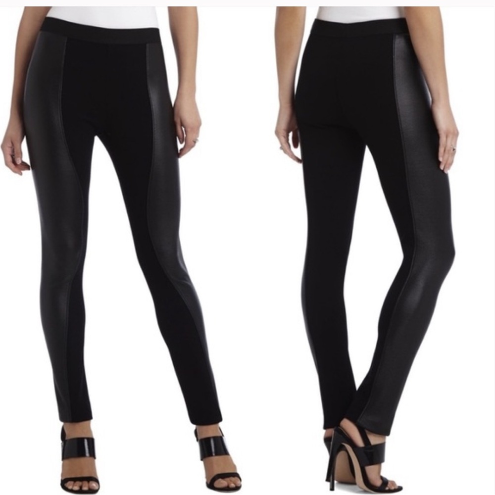 BCBG Black Faux Leather Leggings